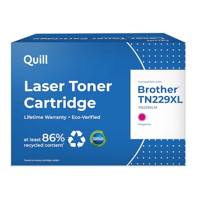 Quill TN229XL Remanufactured Magenta High Yield Toner Cartridge Replaces Brother TN229XLM, Prints up to 2,300 pages (QUL201686P)