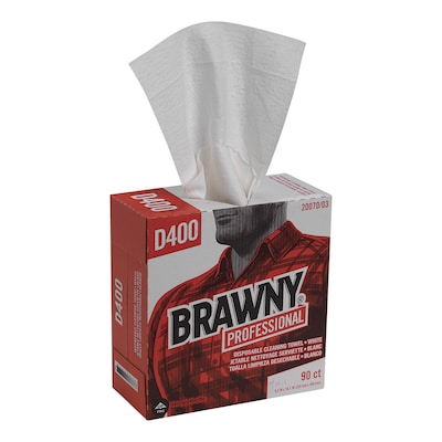 Brawny Professional D400 DRC Wipers, White, 90 Wipes/box, 10 Boxes/Carton (20070/03)