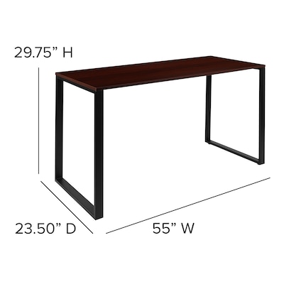 Flash Furniture Tiverton 55"W Industrial Modern Computer Desk, Mahogany/Blank (ST45-0527-PF)