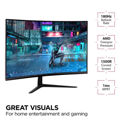 ViewSonic 32 Curved 180Hz LCD Gaming Monitor, Black (VX3218-PC-MHD)