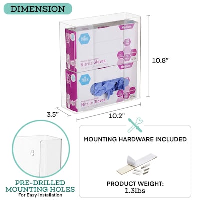 Viva Comfort Double Glove Dispenser, Clear (ADI902-02-MK)