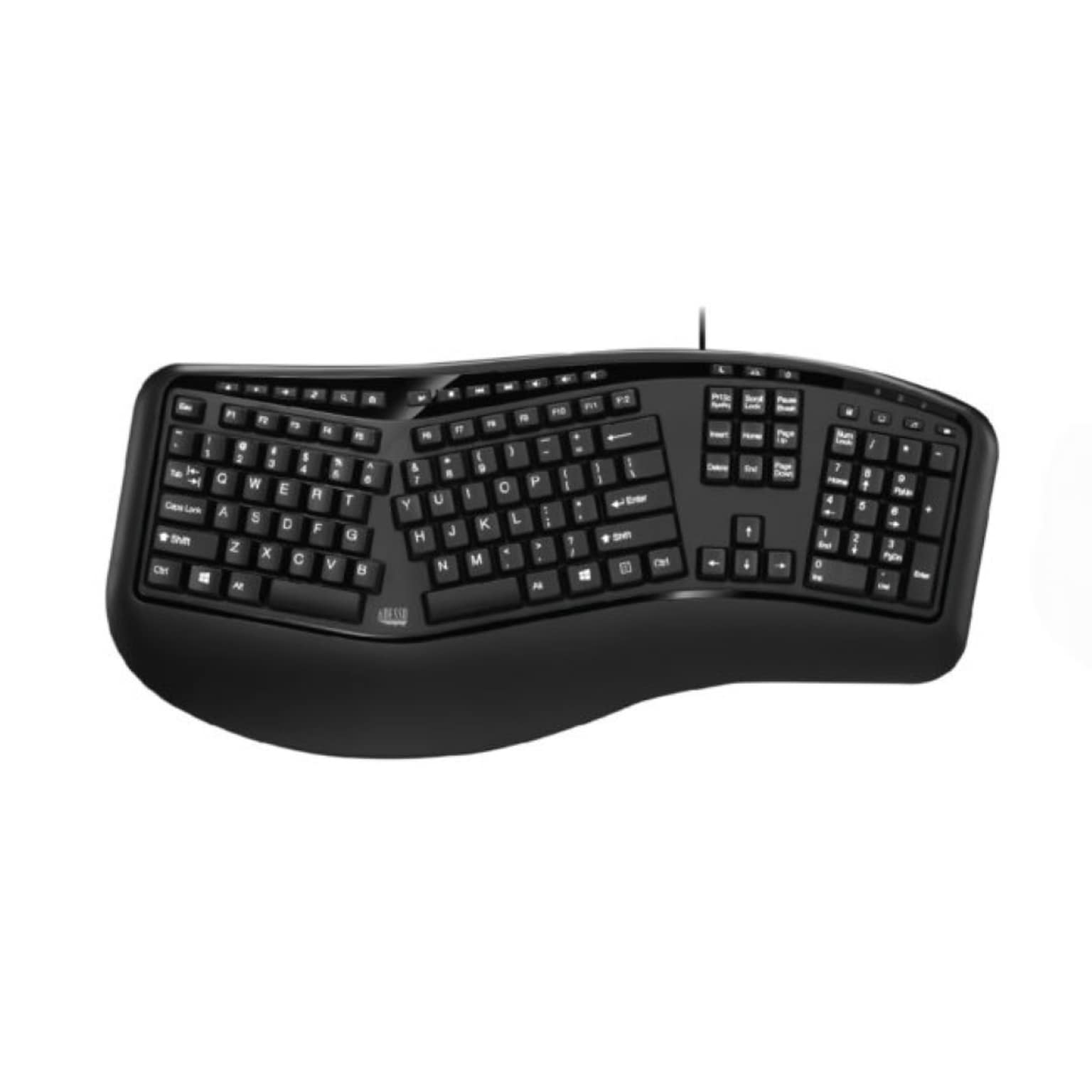 Adesso Desktop Ergonomic Keyboard, Black (AKB-150UB)