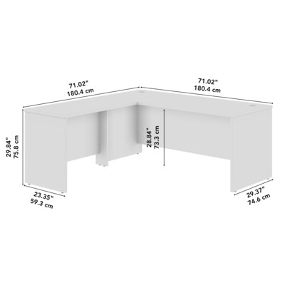 Bush Business Furniture Studio C 72"W L Shaped Desk with Return, Natural Elm (STC049NE)