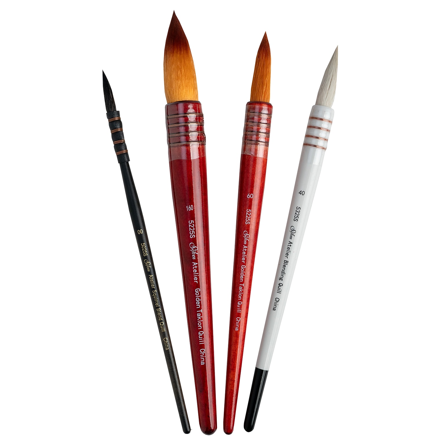 Silver Brush Taklon, Atelier Quill Brushes, 4/Pack (SLVQL5356)