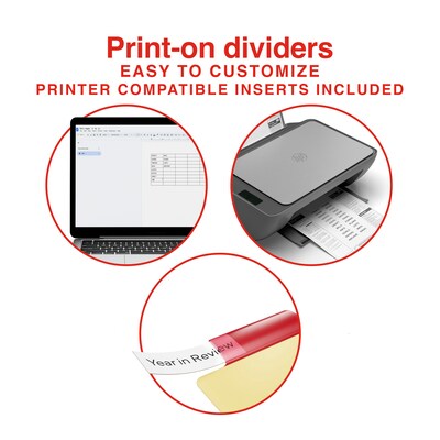 Staples Big Tab Insertable Dividers, 5-Tab, Multicolor, 4/Sets