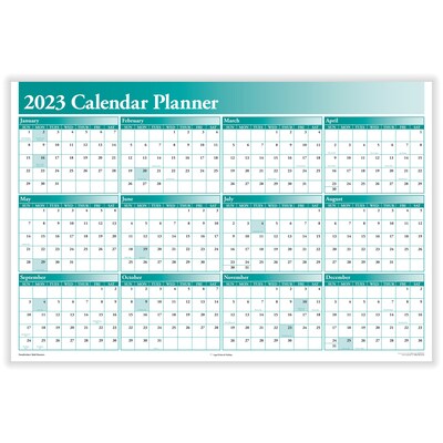 2023 ComplyRight 24 x 36 Yearly Dry Erase Wall Calendar, Reversible, Green (J0056GR)