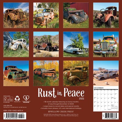 2025 Willow Creek Rust in Peace 12 x 12 Monthly Wall Calendar (44704)