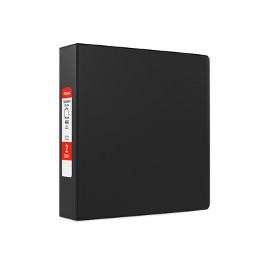 Staples® Standard 2" 3 Ring Non View Binder with D-Rings, Black (26417-CC)