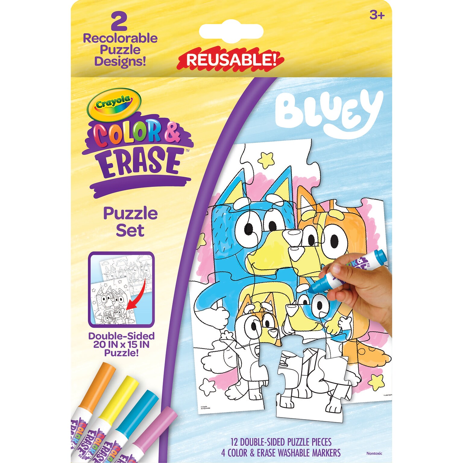 Color & Erase Reusable Bluey Puzzle Set