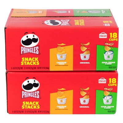 Mars Favorites Miniatures Assorted Chocolate Candy Variety & Pringles Snack Stacks Variety, 2/Pack (600-04170)
