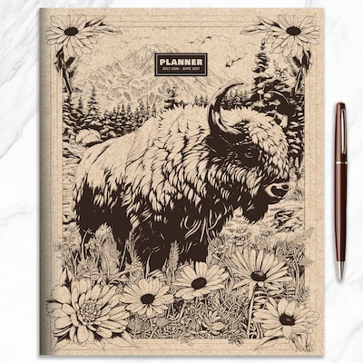 2026-2027 TF Publishing Wild Bison 9” x 11” Academic Monthly Planner, Paperboard Cover (AY27-4506)