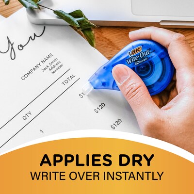 BIC Wite-Out EZ Correct Correction Tape, White, Pack of 6 (BICWOTAPP11-6)