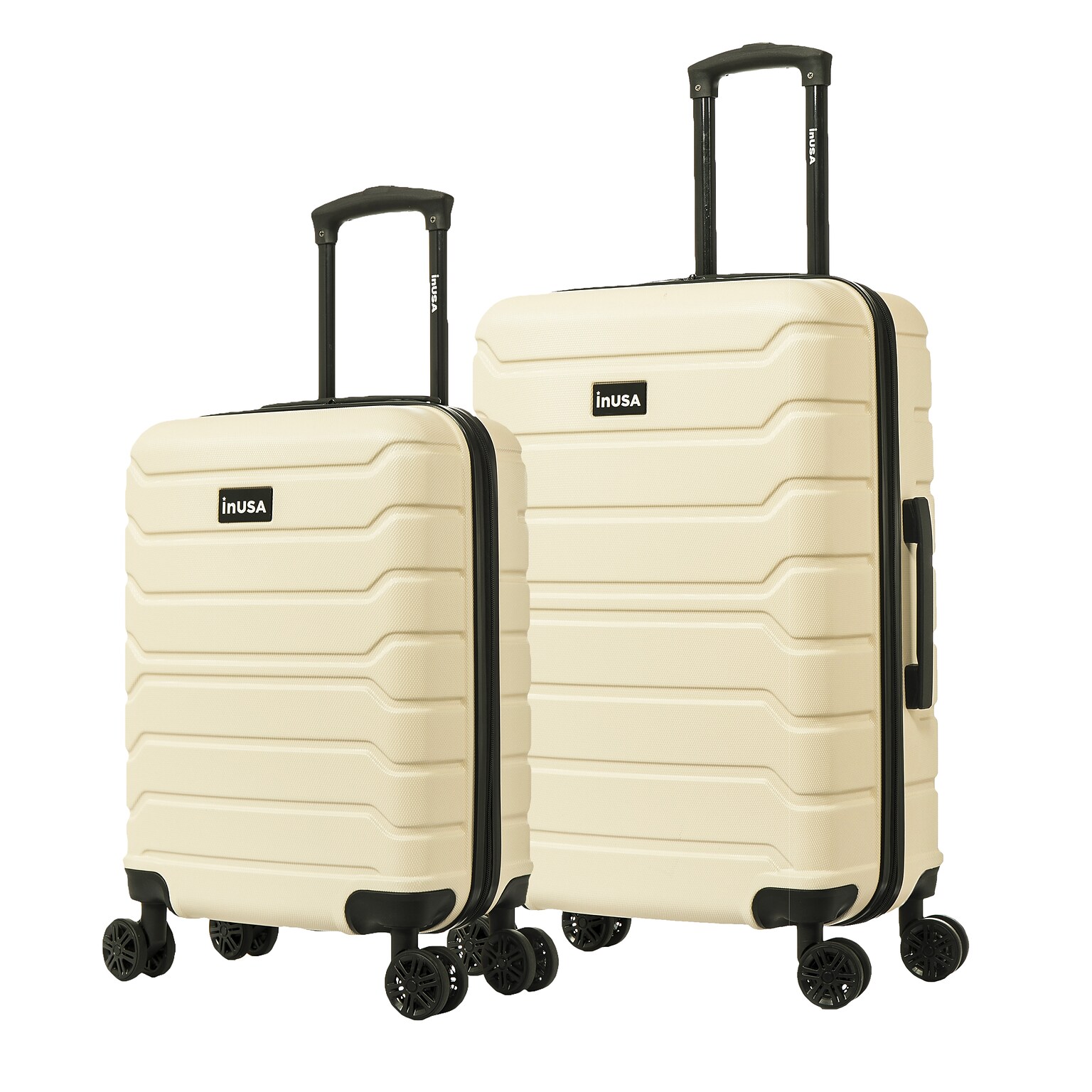 InUSA Trend 2-Piece Hardside Spinner Luggage Set, TSA Checkpoint Friendly, Sand (IUTRE0SM-SAN)