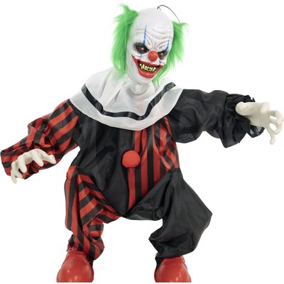 Haunted Hill Farm Life-Size Animatronic Crouching Clown (HHCLOWN-12FLSA)