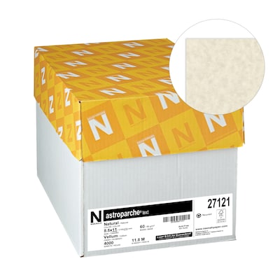 Astroparche® Colored Paper, 24 lbs., 8.5 x 11, Natural, 4000 Sheets/Carton (27121Wcase)