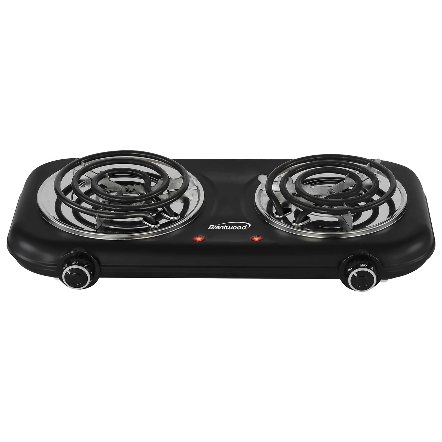 Brentwood 1,100-Watt Countertop Electric Double Burner, Black (TS-363BK)
