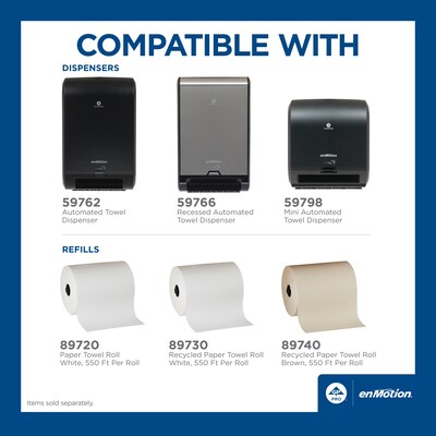 enMotion® Flex Mini Automated Touchless Roll Paper Towel Dispenser by GP PRO, Black, 11.750”Wx7.830”Dx13.280”H (59798)