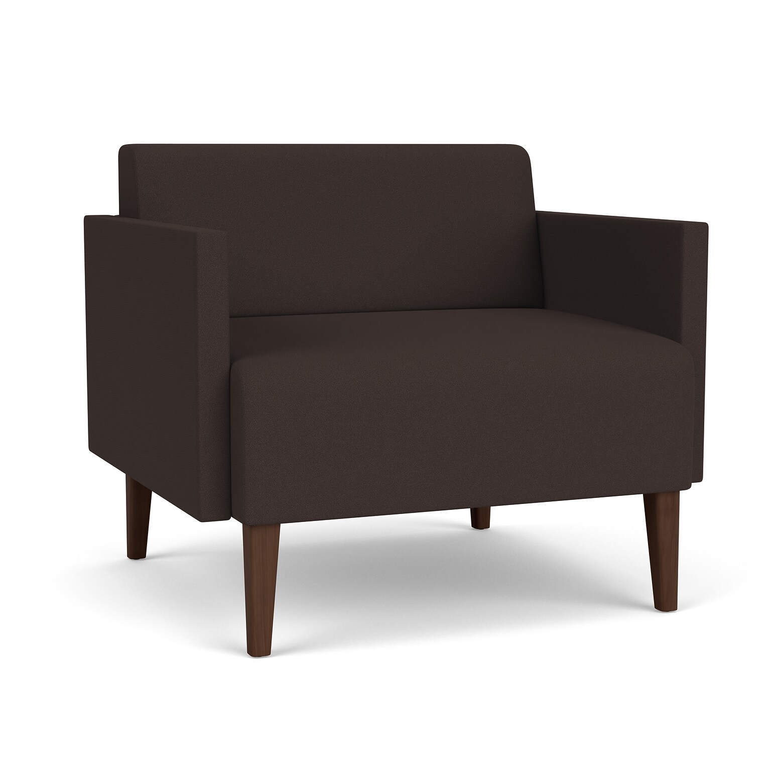 Lesro Luxe Fabric Bariatric Lounge Chair, Open House Coffee Bean/Walnut (LX1401.FRW-01OHCB)