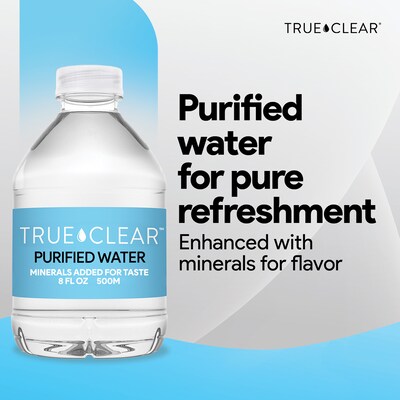 True Clear™ Purified Bottled Water, 8 fl oz. Bottles, 24/Carton (TC54595)
