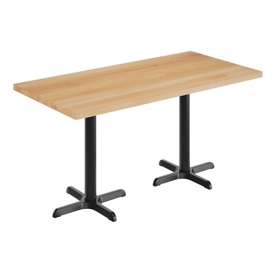 Flash Furniture Bennett Wooden Commercial Indoor Table, 60 x 30, Natural Top/Black Base (GSF3060NTT2222)