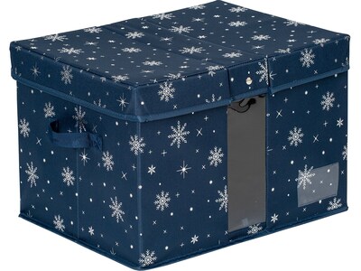 Honey-Can-Do Deluxe 52.4-Quart Storage Container with Lid, Polyester, Navy Blue/Silver (SFT-09558)