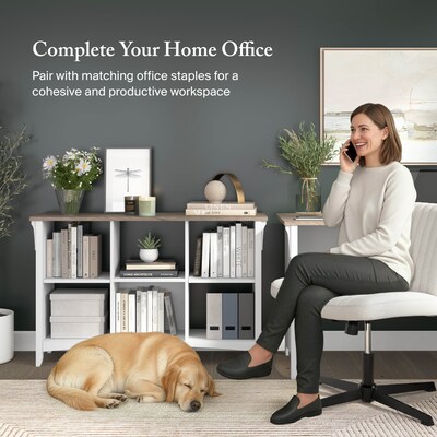 Bush Home Salinas 6 Cube Organizer, Shiplap Gray/Pure White (SAB148G2W-03)