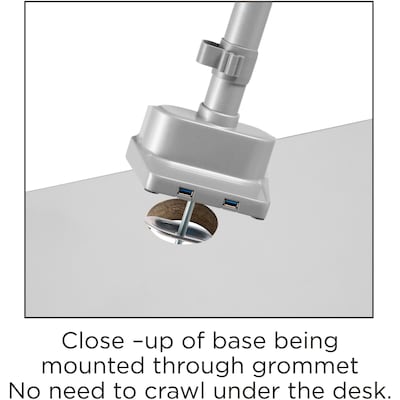 Lorell Adjustable Triple Monitor Arm with Pole, Up to 32" Monitor, Gray (LLR99804)