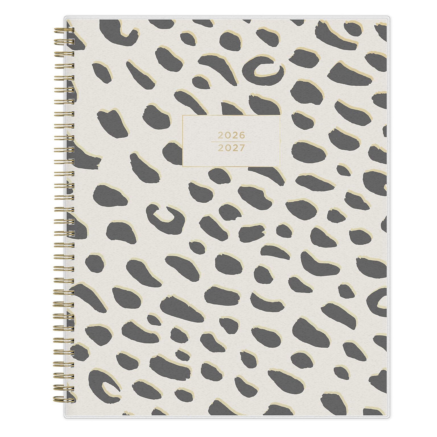 2026-2027 Blue Sky Leopard Black Frosted 8.5 x 11 Academic Weekly & Monthly Planner, Plastic Cover (149046-A27)