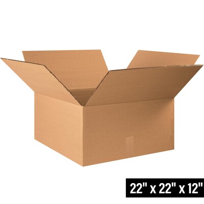 22 x 22 x 12 Heavy Duty Shipping Boxes, 48 ECT, 10/Bundle (HD222212DW)