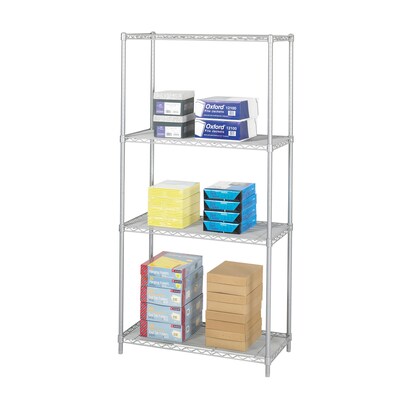 Safco Industrial 4-Shelf Metal Unit, 36, Metallic Gray (5285GR)