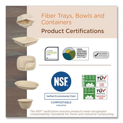 World Centric Fiber Bowl, 32 oz., Natural, 500 Bowls/Carton (BO-SC-U32-LFP)