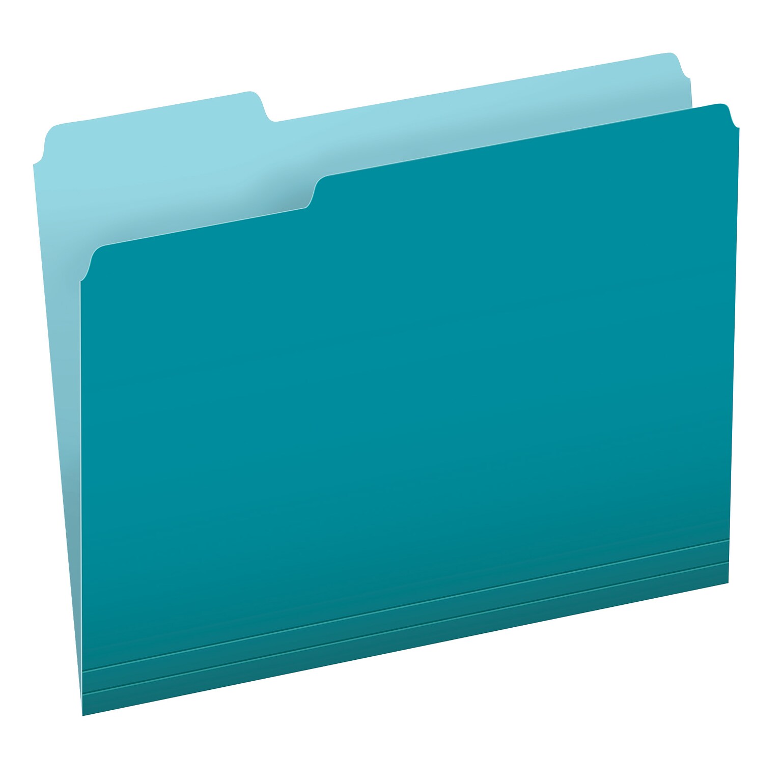 Pendaflex Recycled File Folder, 2/5-Cut Tab, Letter Size, Aqua, 100/Box (42101/3AQU)