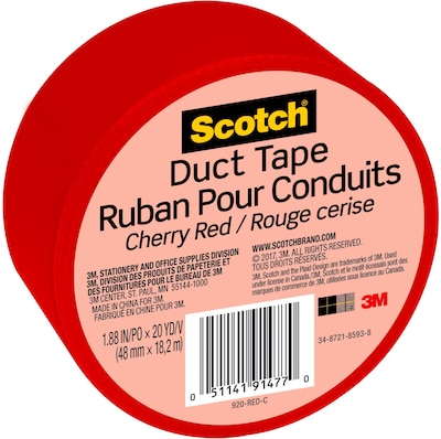 Scotch Duct Tape, 1.88" x 20 yds., Red (920-RED-C)