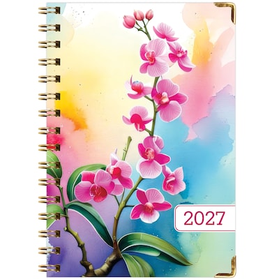 2027 Excello Brands 6" x 8" Weekly & Monthly Standard Planner, Paperboard Cover, Orchid (FSHN-CY27-58-81)