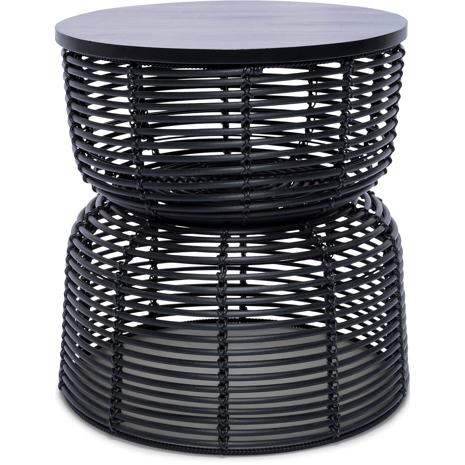 Finch Wyred Hourglass Side Table, Black (FUST10107A)