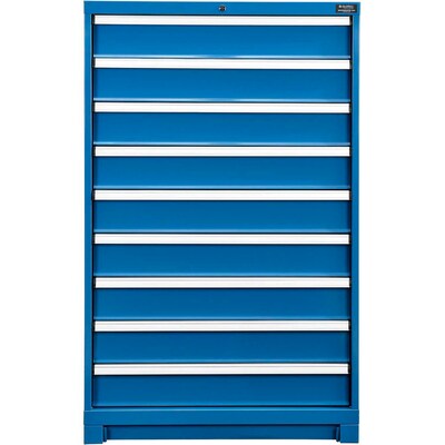 Global Industrial Modular Drawer Cabinet, 9 Drawers, w/Lock, 36W x 24D x 57H, Blue
