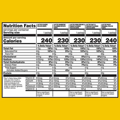 Frito Lay Potato Chip Variety Mix, 45 oz., 30/Pack (220-02672)