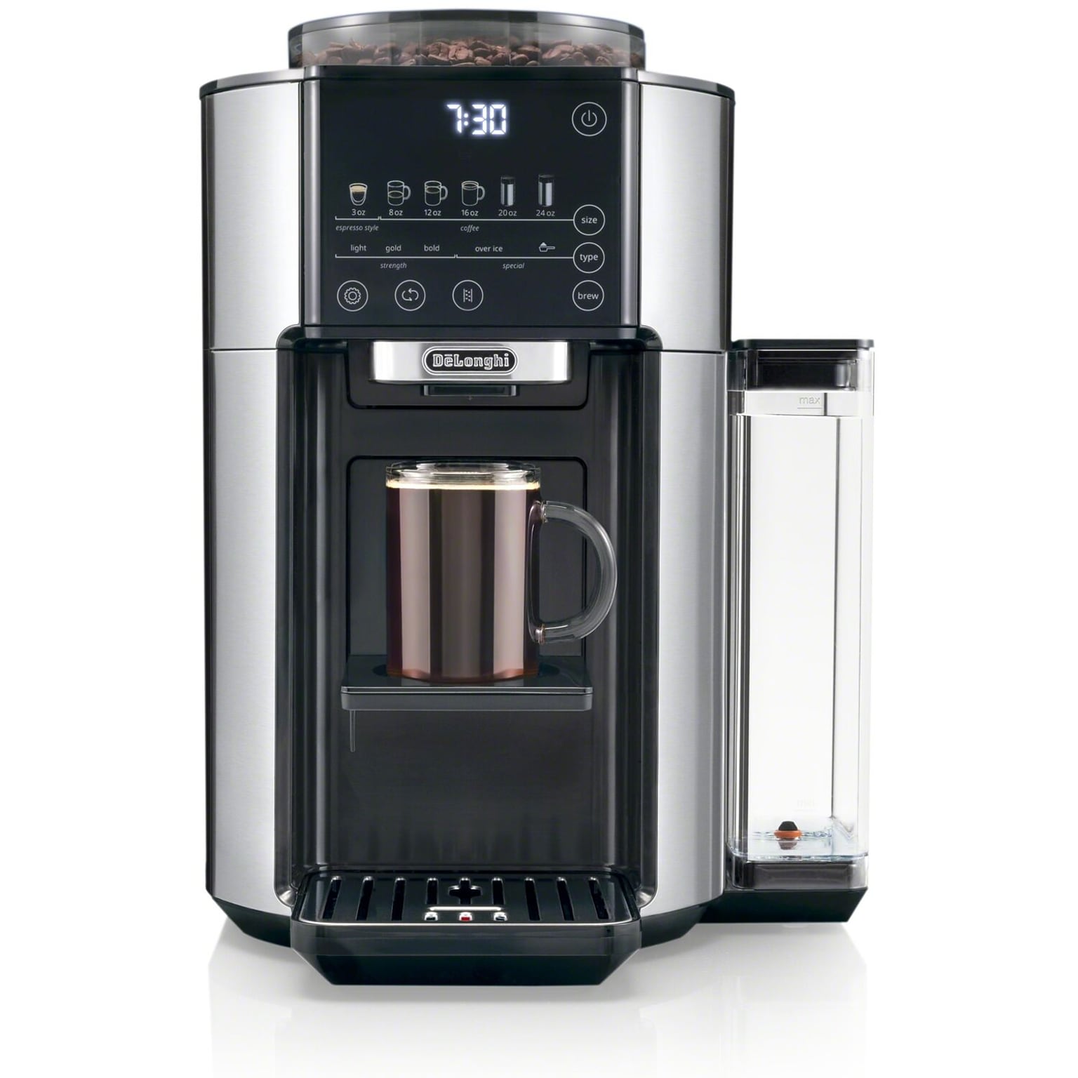DeLonghi TrueBrew Single-Serve & Automatic Drip Coffee Maker, Stainless Steel CAM51025M