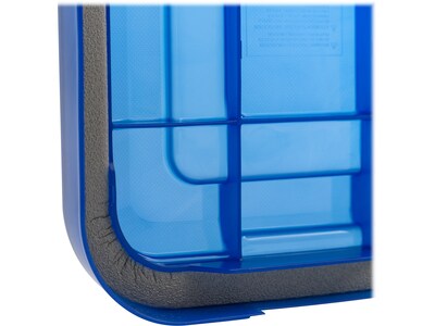 Iris WeatherPro 6.5 qt. Latch Lid Storage Bin, Clear/Blue (500198)