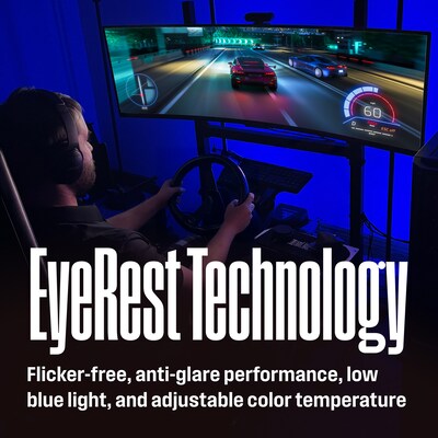 Westinghouse Ultrawide 49" Curved 120Hz LED AMD FreeSync Gaming Monitor, Built-In Speaker, Height Adjustable, Black (WC49BX6250)