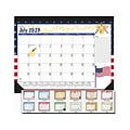 2023-2024 House of Doolittle Seasonal Holiday Depictions 22 x 17 Academic Monthly Desk Pad Calendar, Multicolor (1395-24)