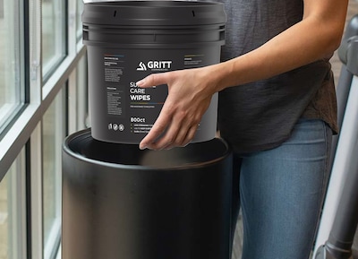 Gritt Commercial Professional All-Purpose Wipes with Bucket Dispenser, 800 Wipes/Bag, 4 Bags/Carton (GRI5-RW-1-B-CS)