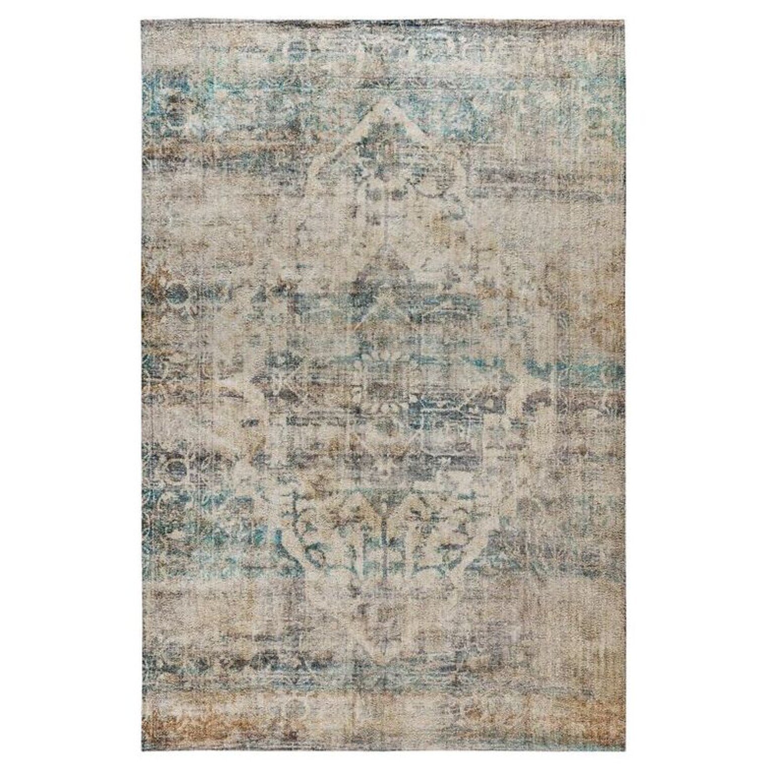 Flash Furniture Dana Collection Polyester 84 x 61.5 Rectangular Handmade Rug, Blue (RCRG1901657)
