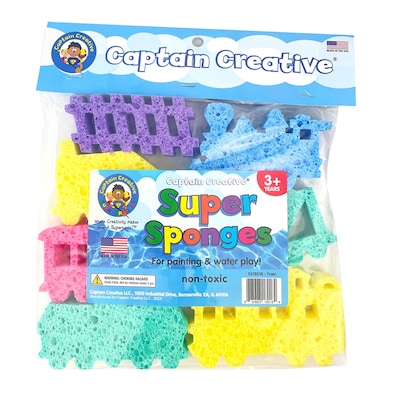 Captain Creative Super Sponges Train Pack, 7/Pack (APISS18018)