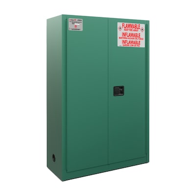FireKing Flammable Liquids Storage Cabinet, 60 gal, Automatic Close, Green (SC60-AC-G)