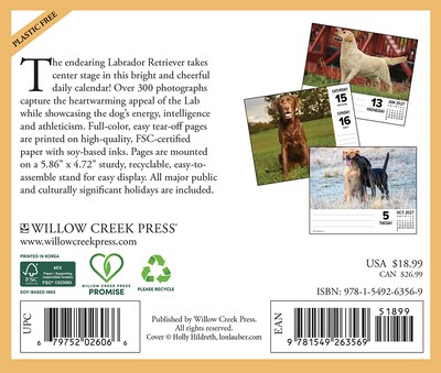 2027 Willow Creek Just Labs 5.4 x 6.2 Day-to-Day Calendar (63569)