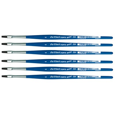 da Vinci FORTE BASIC Acrylic Synthetic Bristle, Flat Brush, 6/Pack (DVXVA3944-6)