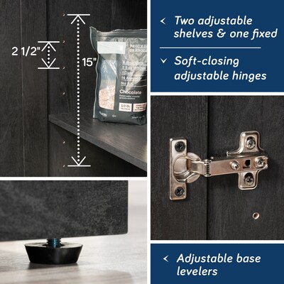 Sauder HomePlus 71"H Storage Cabinet with 12 Shelves, Raven Oak (446898)