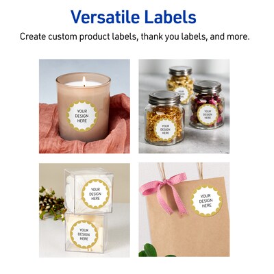 Avery Laser/Inkjet Circle Multipurpose Labels, 2" Dia., White, 120/Pack (S00D1W)
