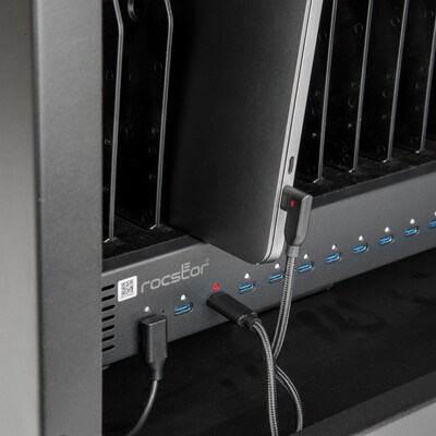 Rocstor Volt UC16 Lockable 16-Unit Charging Cabinet, Black Metal (VT0025-B1)